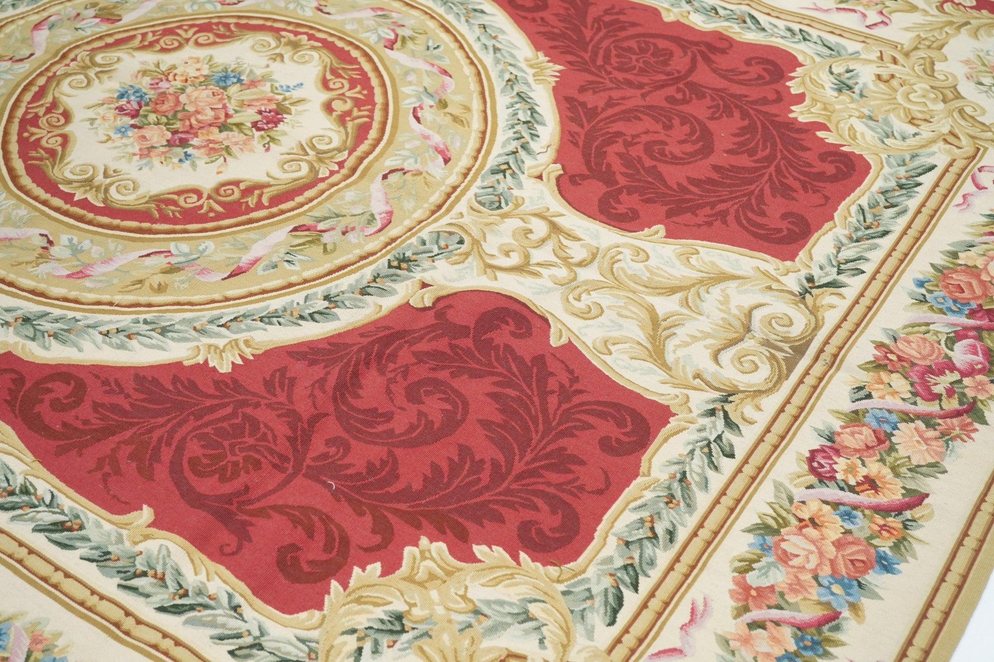 Wool Aubusson Rug 7'5'' x 9'7'' For Sale
