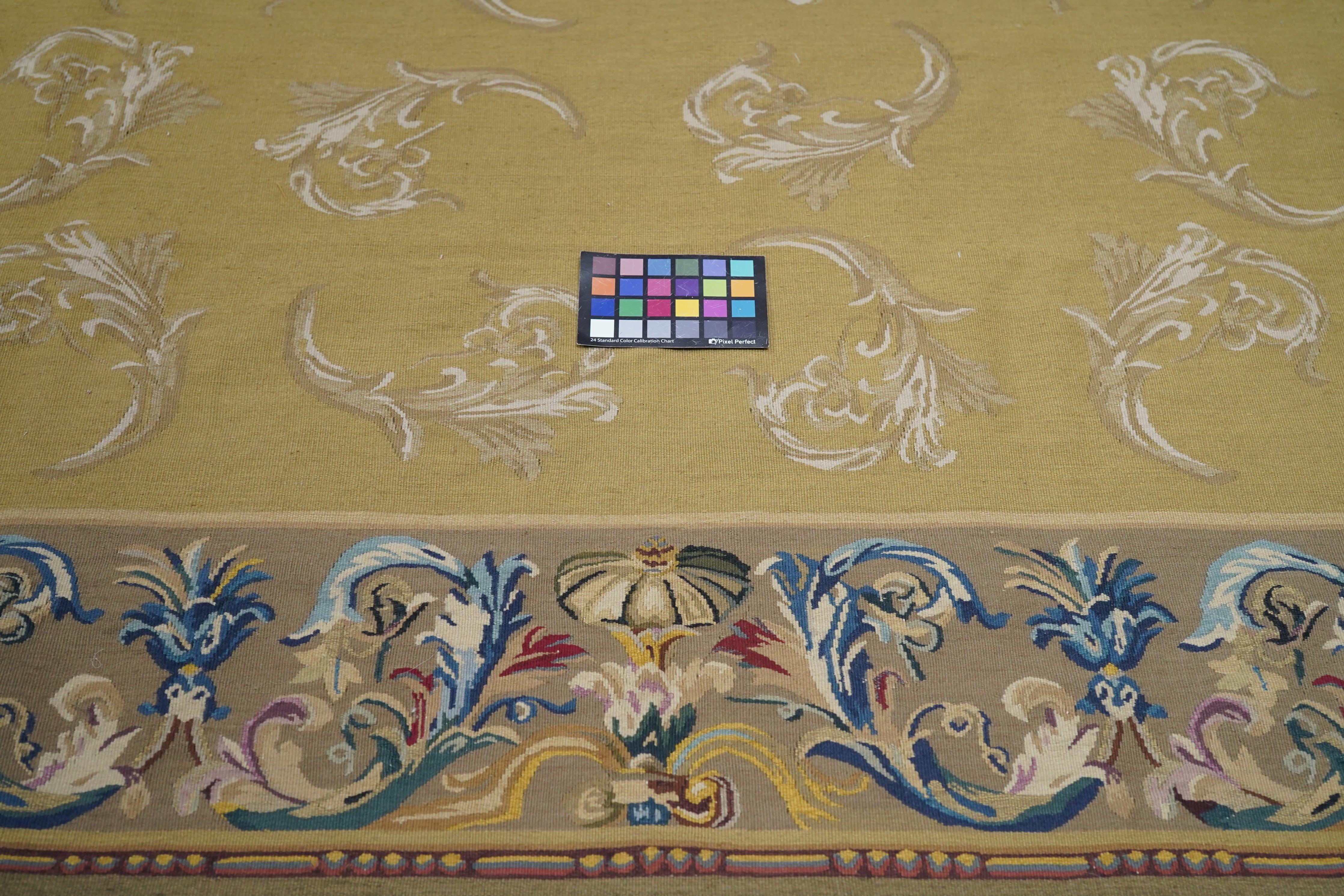 Wool Aubusson Rug 7'8'' x 9'10'' For Sale