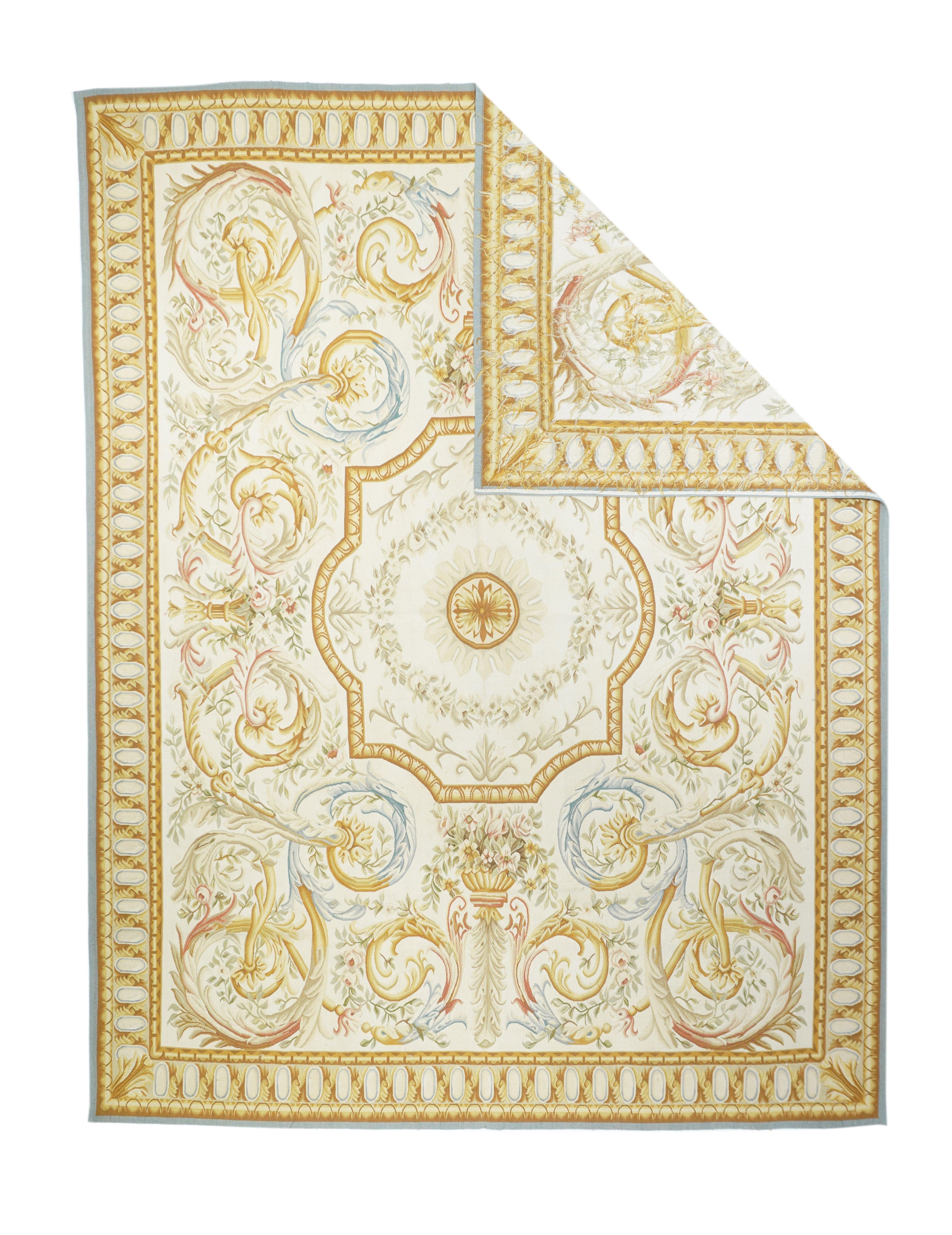 Contemporary Aubusson Rug 7'9'' x 10'1'' For Sale