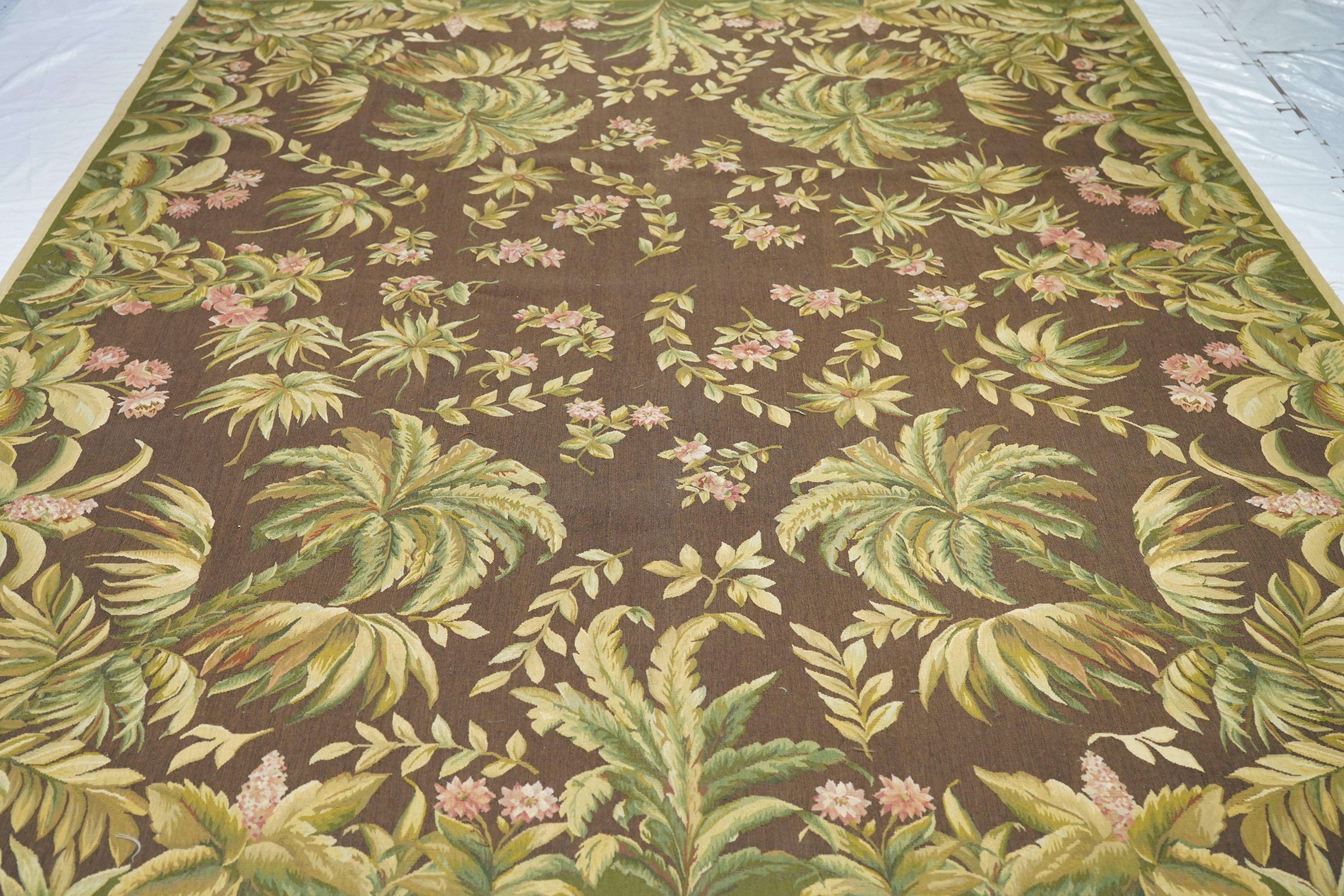 Wool Aubusson Rug 7'9'' x 10'3'' For Sale