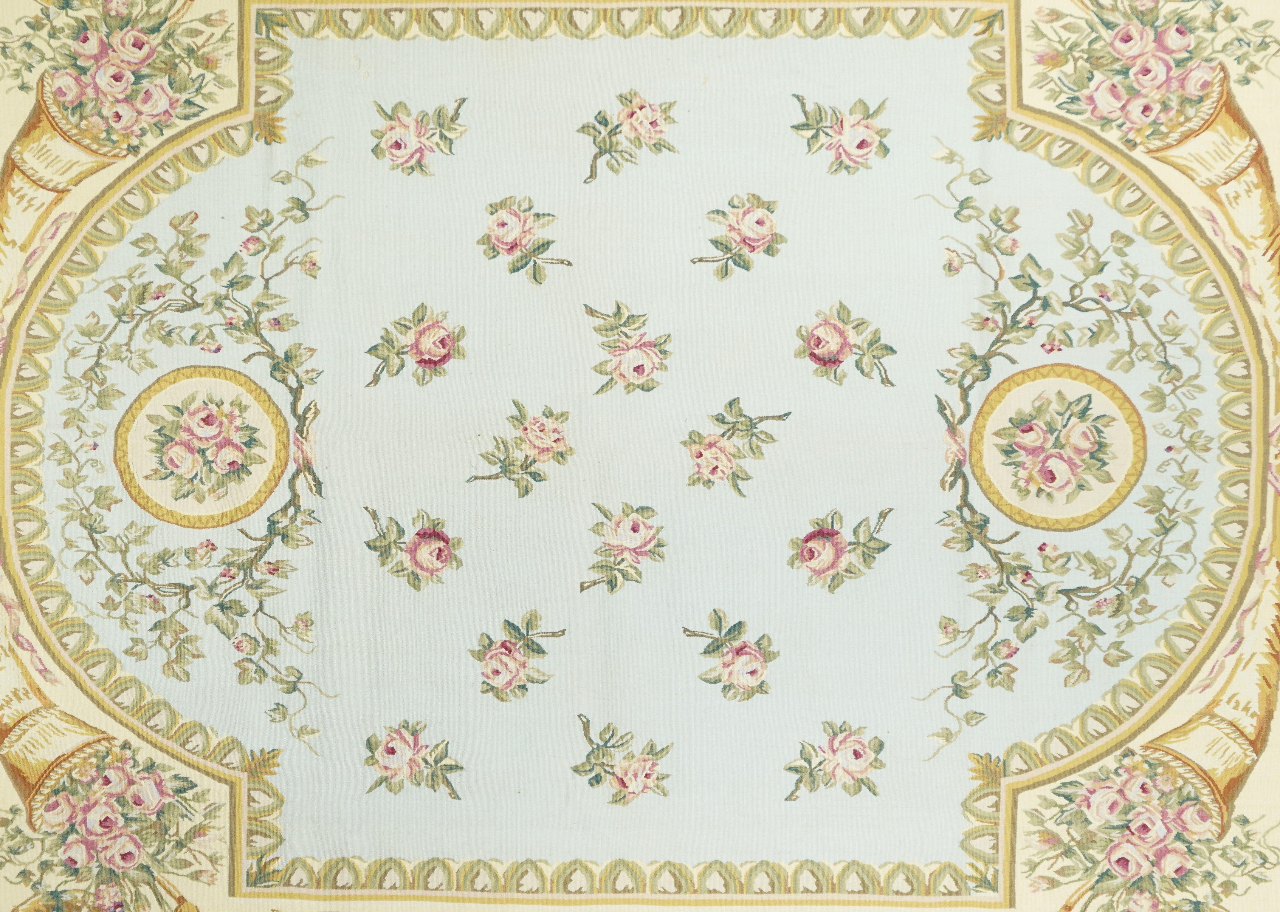 French Aubusson Rug 7'9'' x 9'11'' For Sale