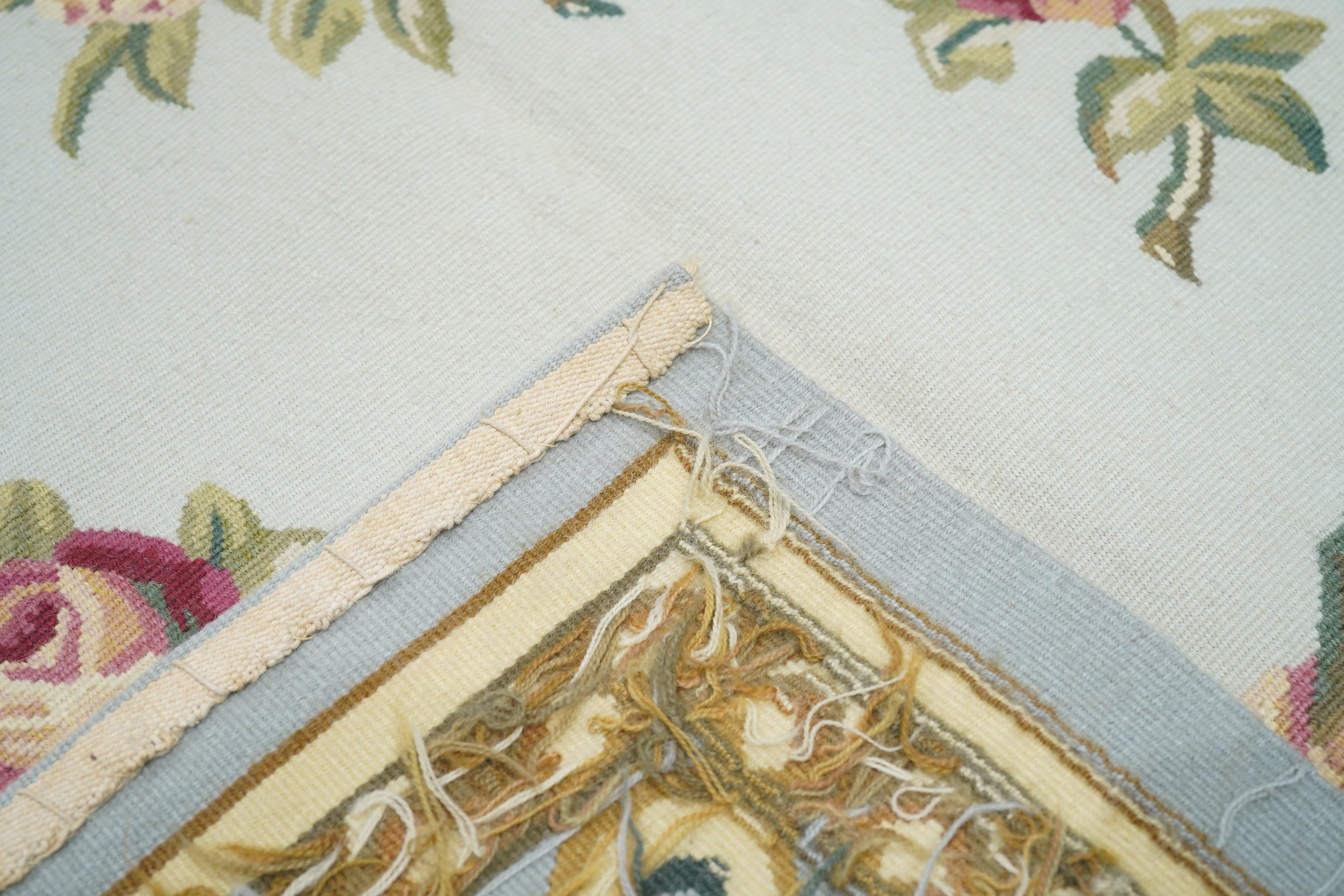 Wool Aubusson Rug 7'9'' x 9'11'' For Sale