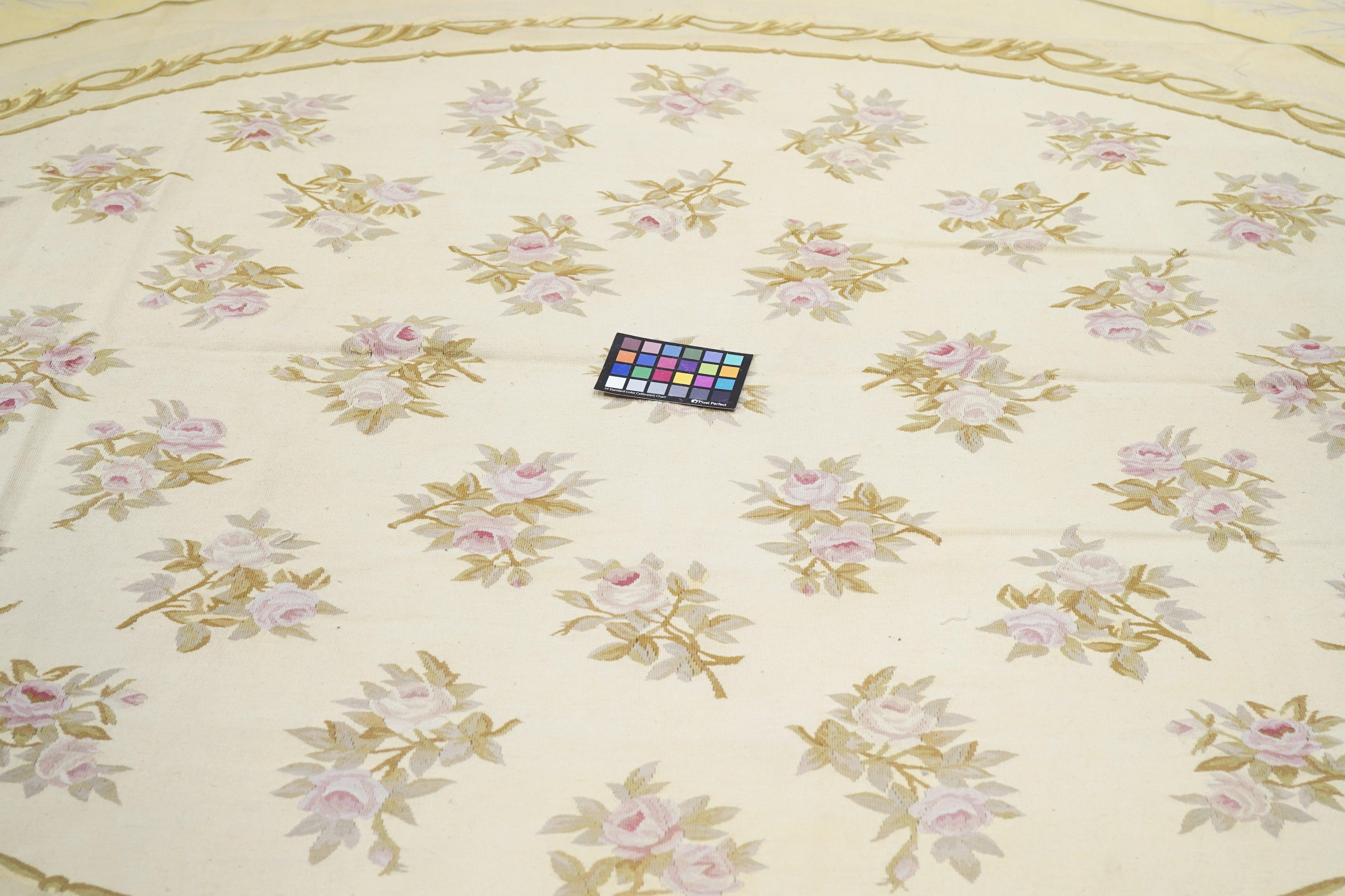Wool Aubusson Rug 9'10'' x 13'10'' For Sale