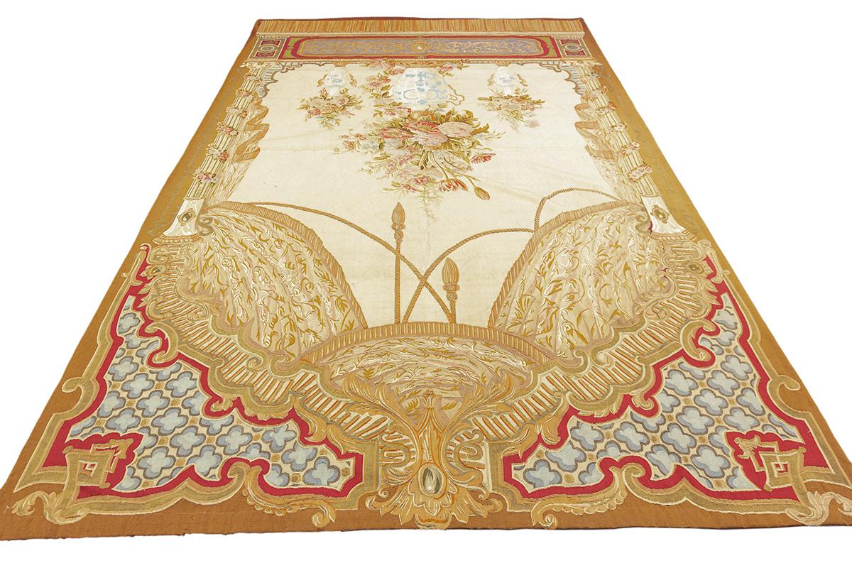 Européen Tapis d'Aubusson tissé à plat en vente