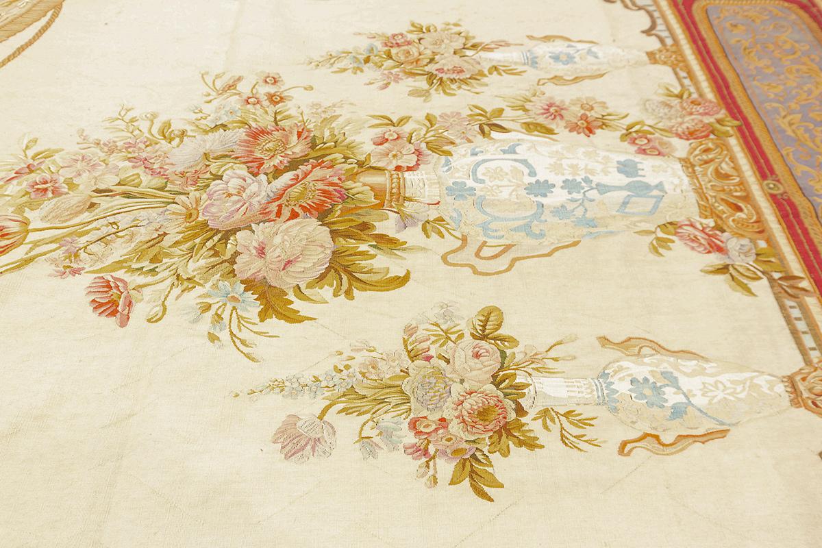 Fait main Tapis d'Aubusson tissé à plat en vente