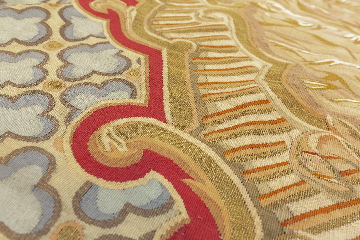Laine Tapis d'Aubusson tissé à plat en vente
