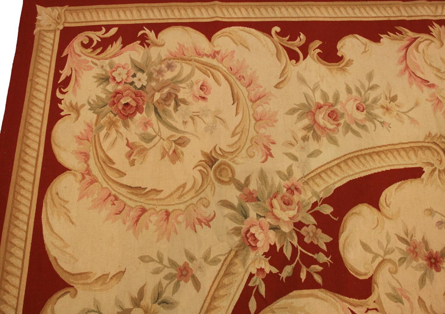 Aubusson Rug Lockcloth Victorian Style Chinese,  21st Century In Excellent Condition In Ferrara, IT