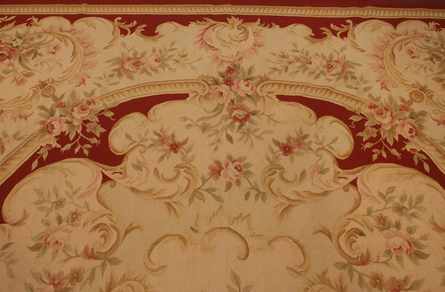 Contemporary Aubusson Rug Lockcloth Victorian Style Chinese,  21st Century