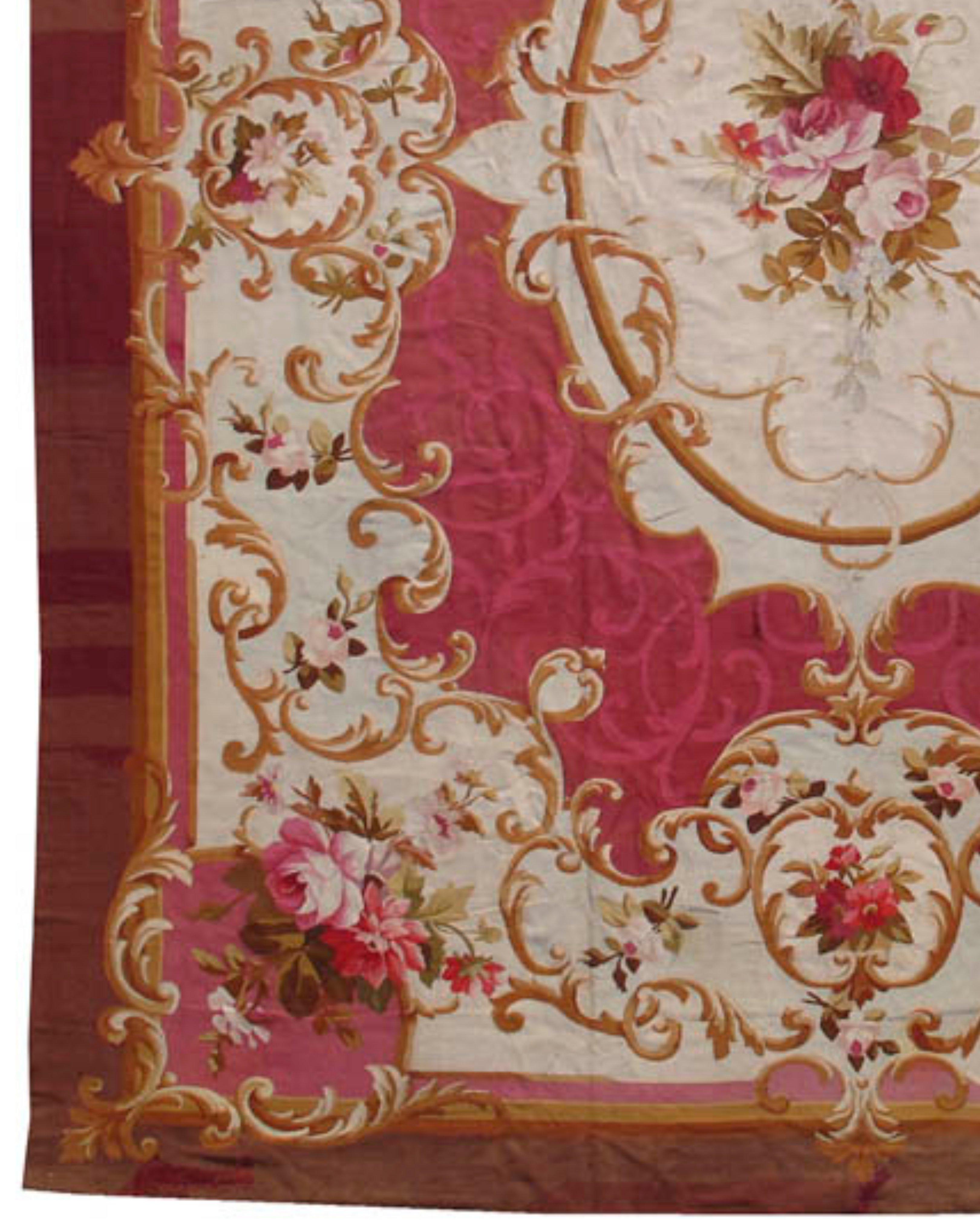 French Aubusson Rug, Mid-19th Century For Sale