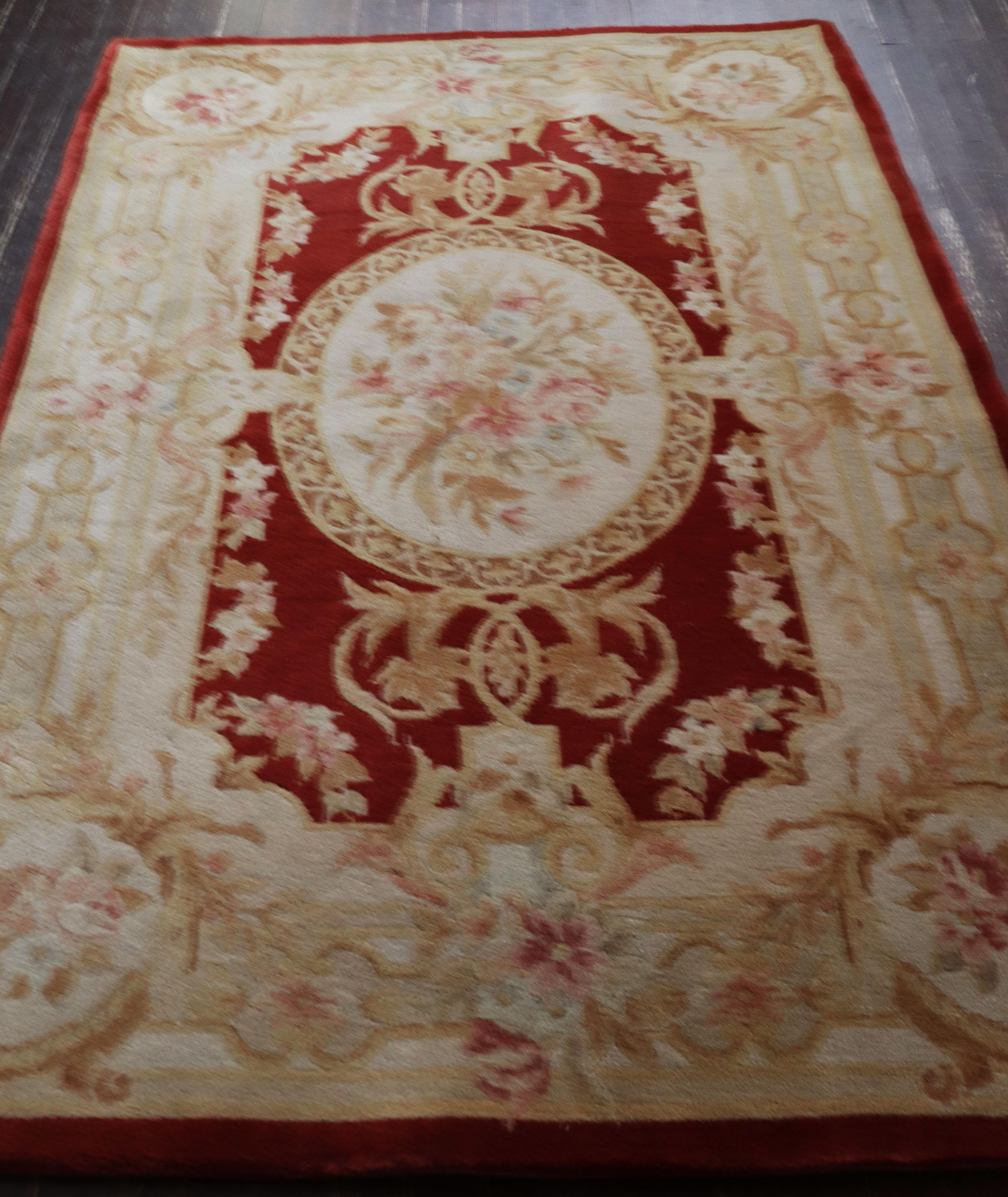 French Aubusson Savonnerie Rug, Art Deco For Sale