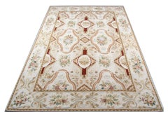 Tapis traditionnel de style Aubusson Tapis en laine tissé à la main à l'aiguille