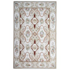 Aubusson Style Area Rug Traditional Carpet Handwoven Wool Needlepoint