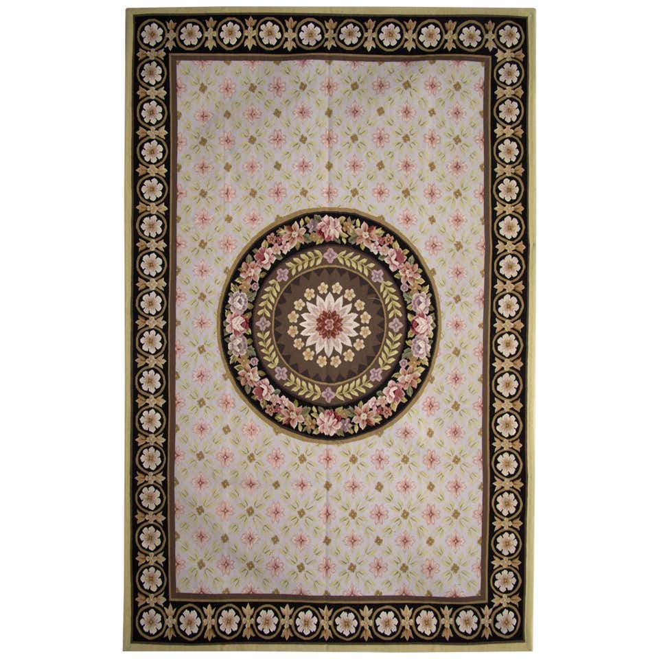 Vintage French Aubusson Rug with Romantic Rococo Style For Sale at ...