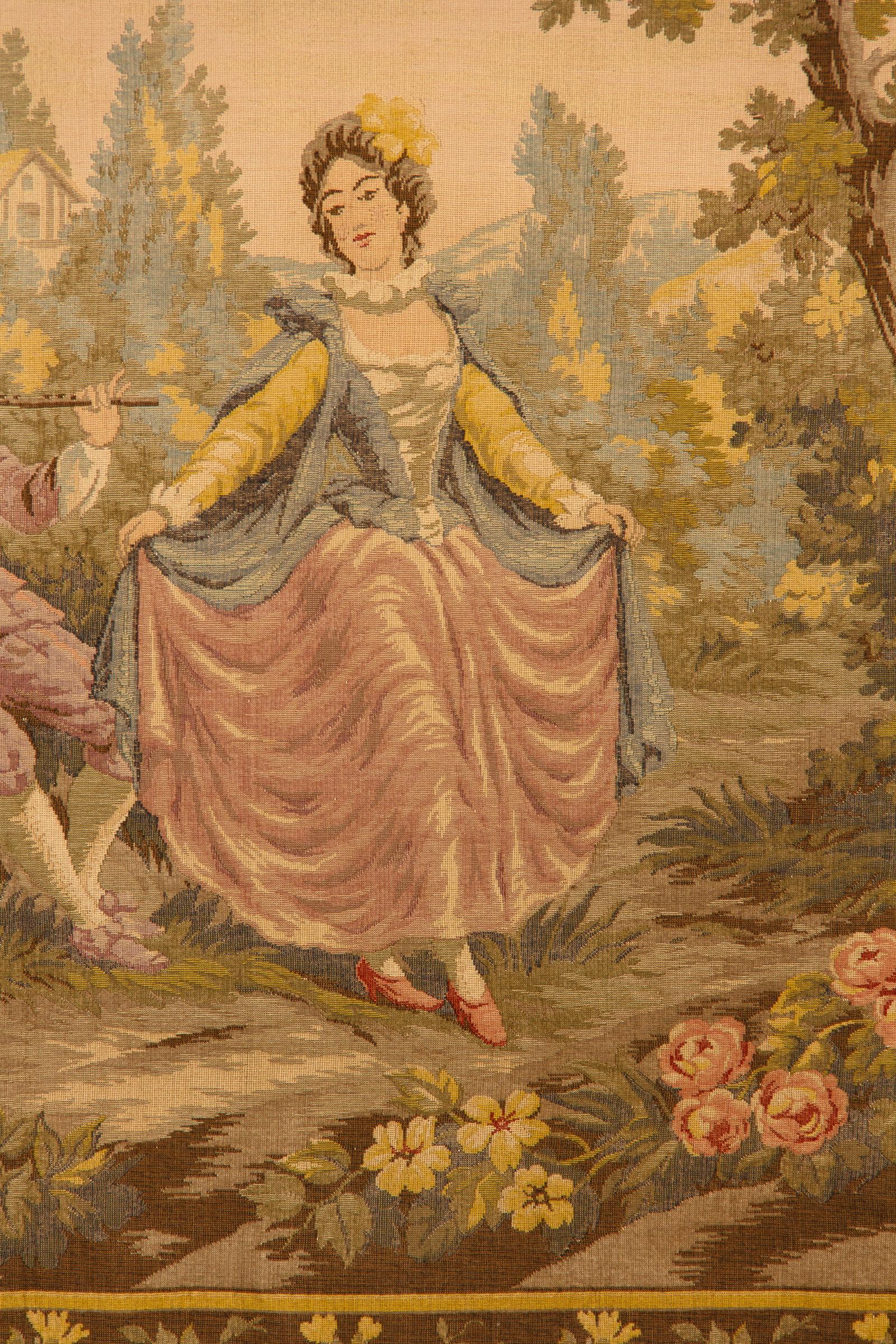 Aubusson Style French Tapestry, Mid 20th Century For Sale 8