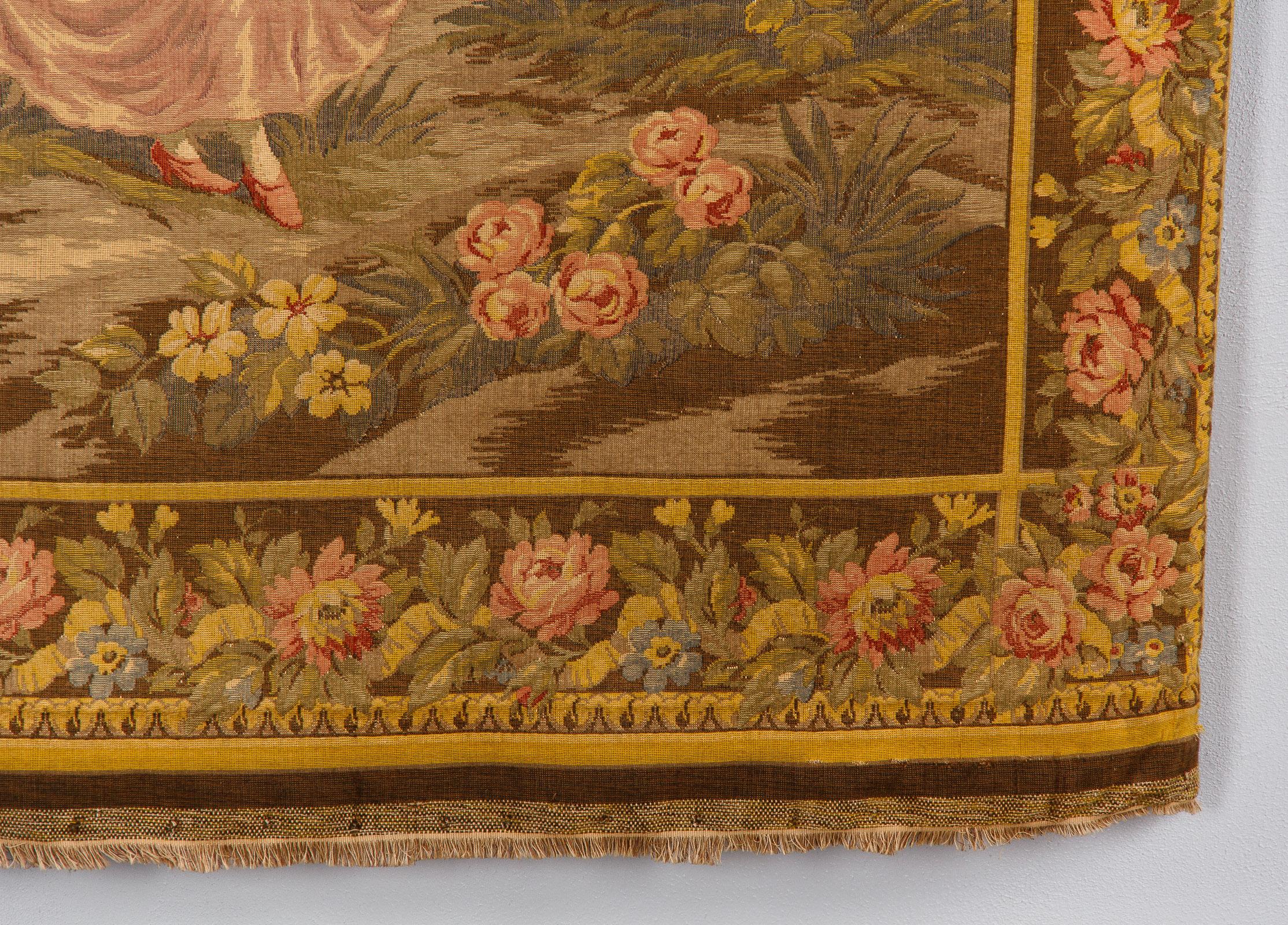 Aubusson Style French Tapestry, Mid 20th Century For Sale 11