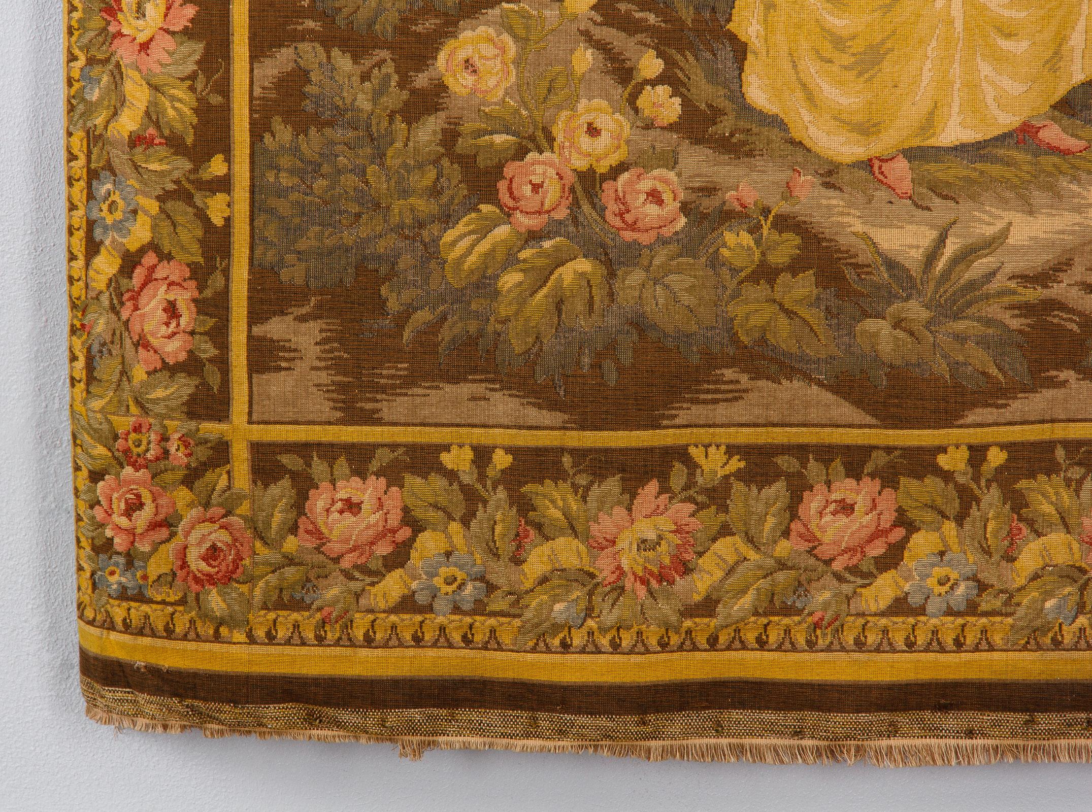 Aubusson Style French Tapestry, Mid 20th Century For Sale 12
