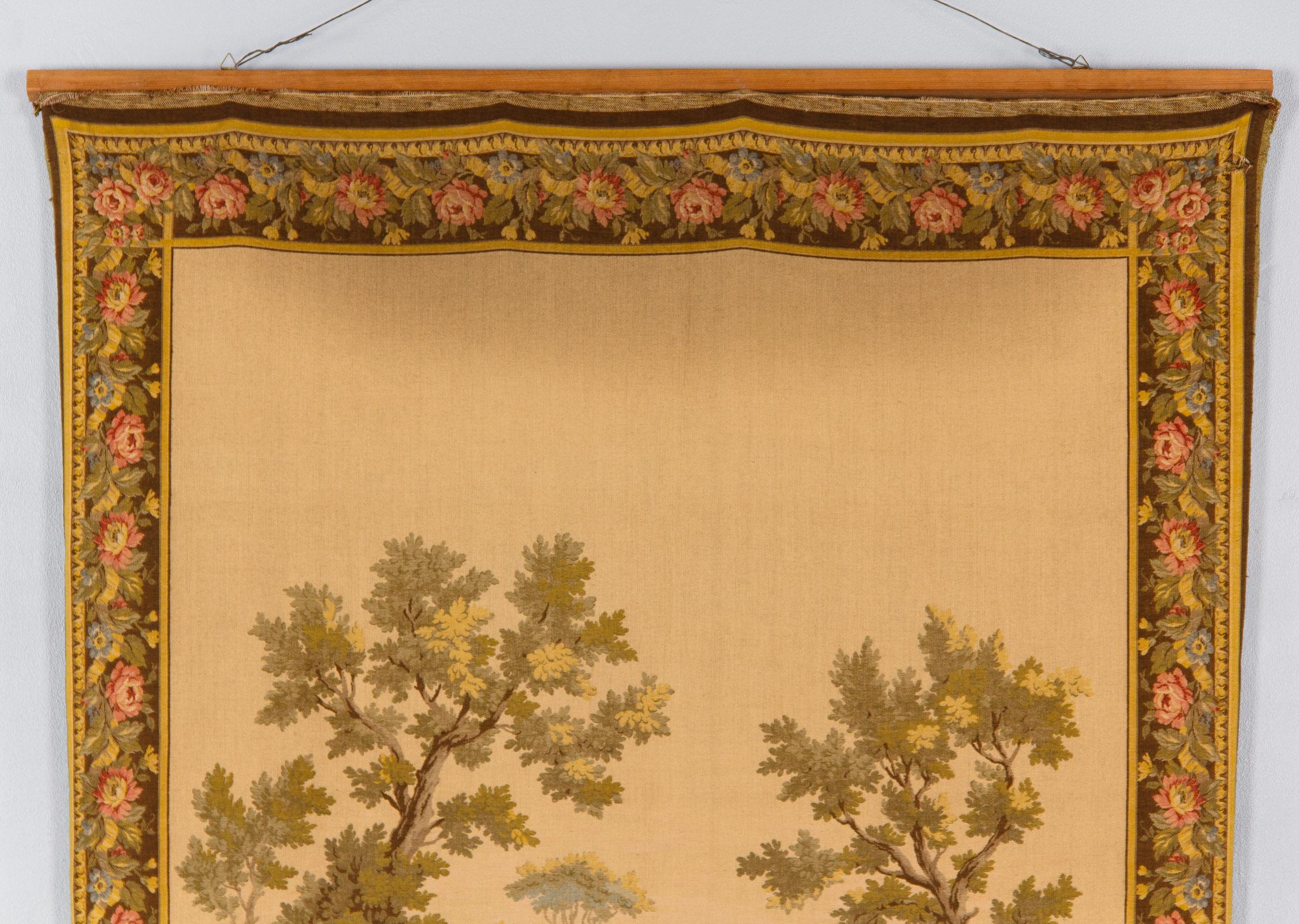 Woven Aubusson Style French Tapestry, Mid 20th Century For Sale