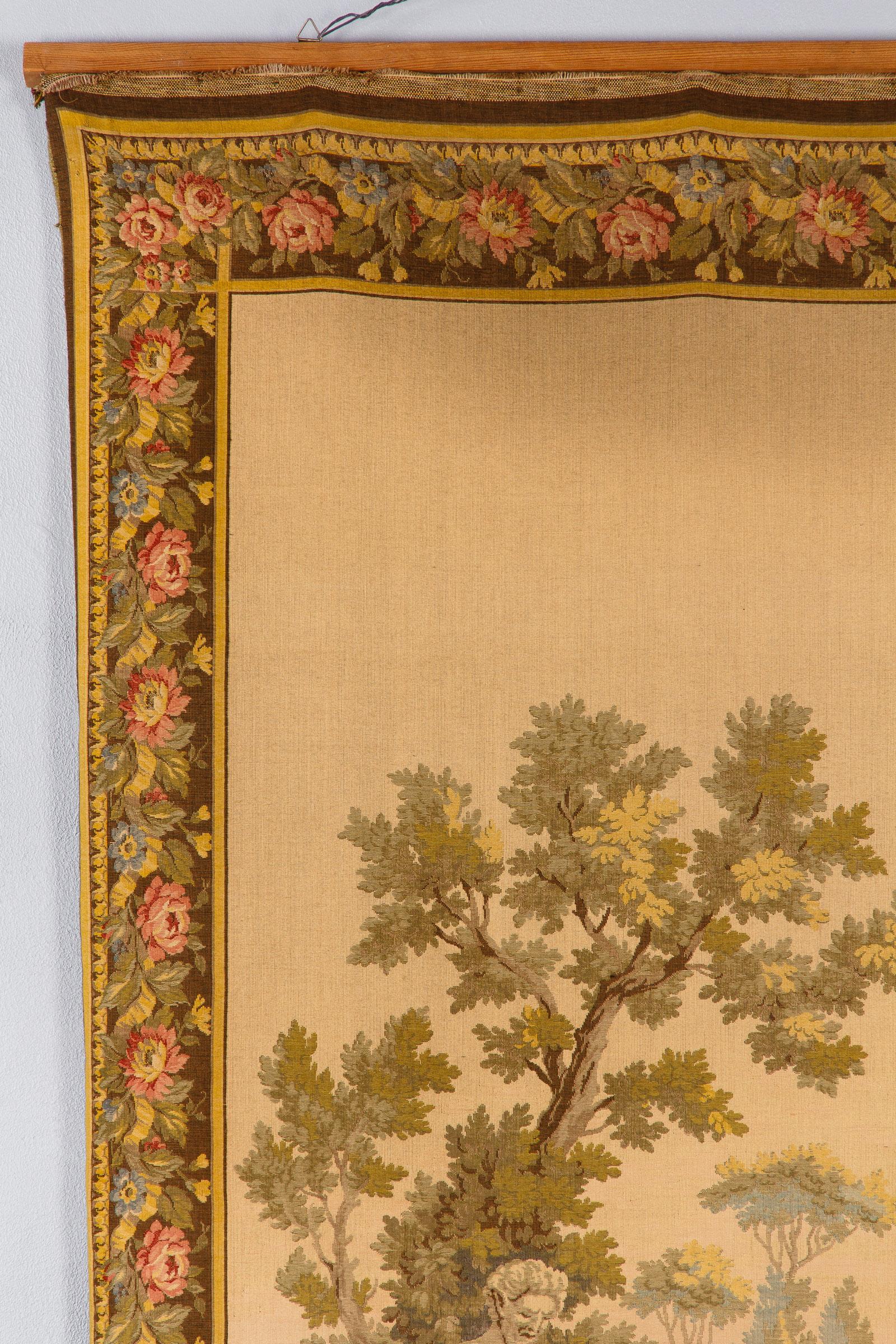 Aubusson Style French Tapestry, Mid 20th Century For Sale 1