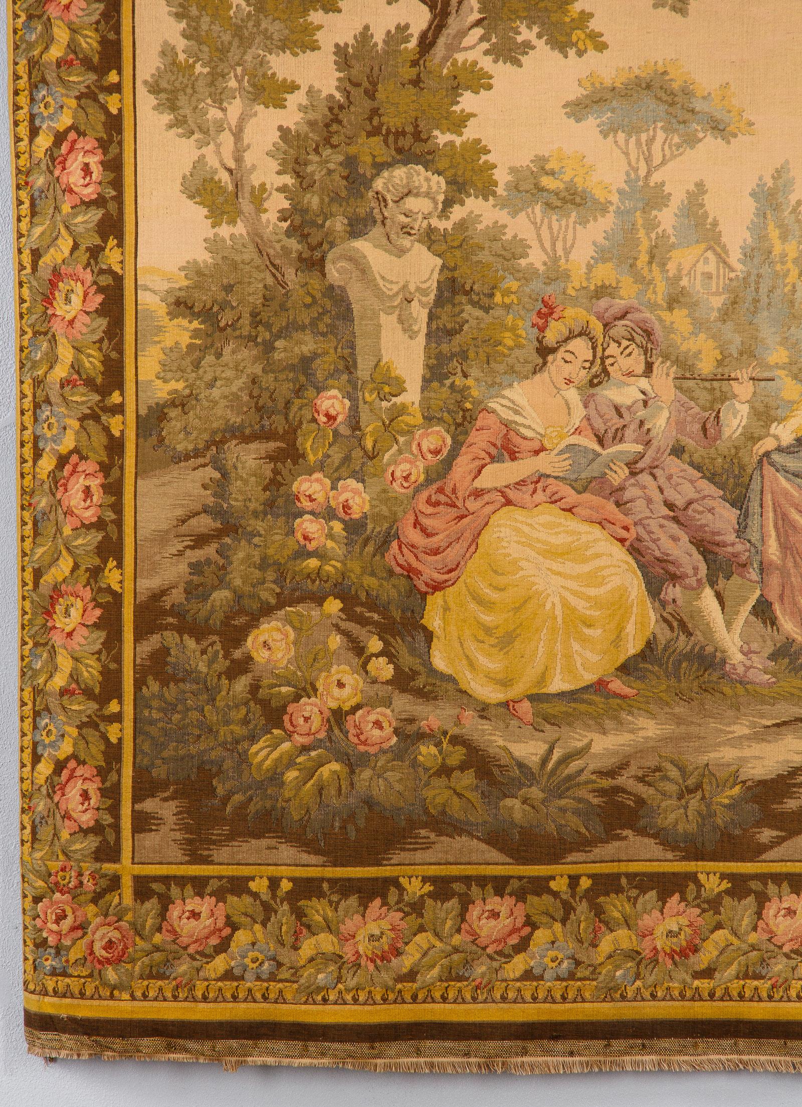 Aubusson Style French Tapestry, Mid 20th Century For Sale 2
