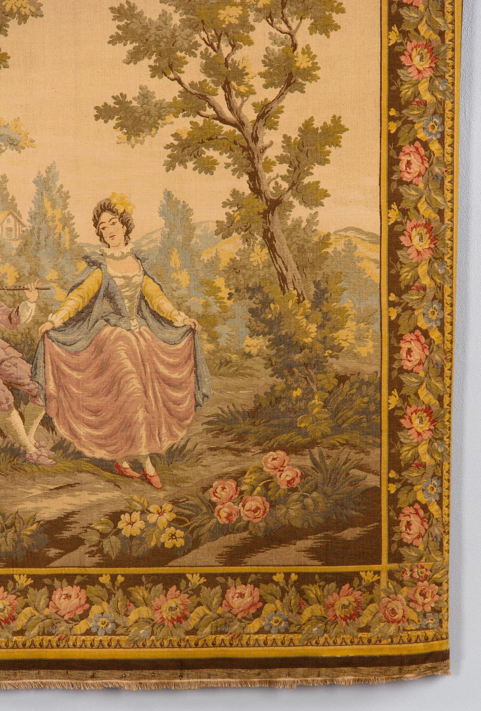 Aubusson Style French Tapestry, Mid 20th Century For Sale 3
