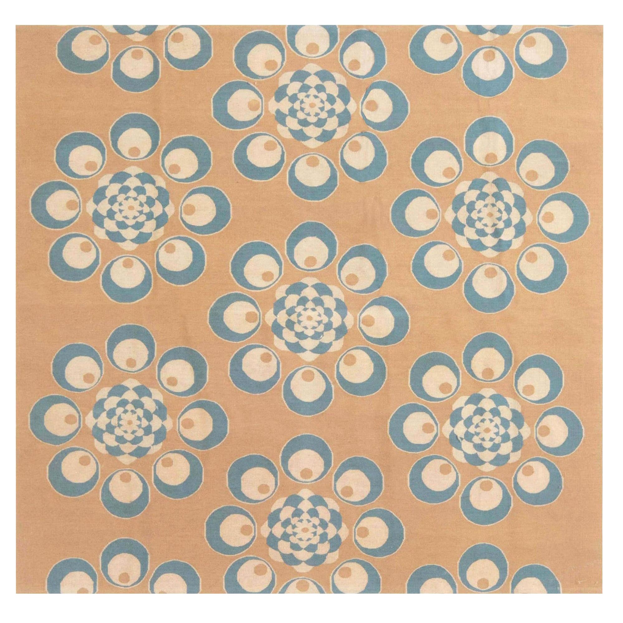 Handgefertigter kühner moderner Teppich im Aubusson-Stil von Doris Leslie Blau