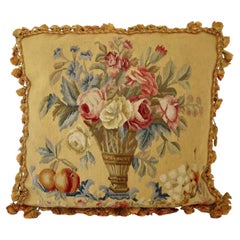 Aubusson Style Large Tapestry Decorative Pillow
