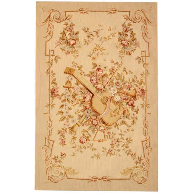 Vintage French Aubusson Rug with Romantic Rococo Style For Sale at ...