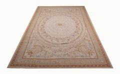 Aubusson Style Rug, Needlepoint Handwoven Chinese Rug, French