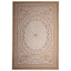 Aubusson Style Rug, Needlepoint Handwoven Chinese Rug, French