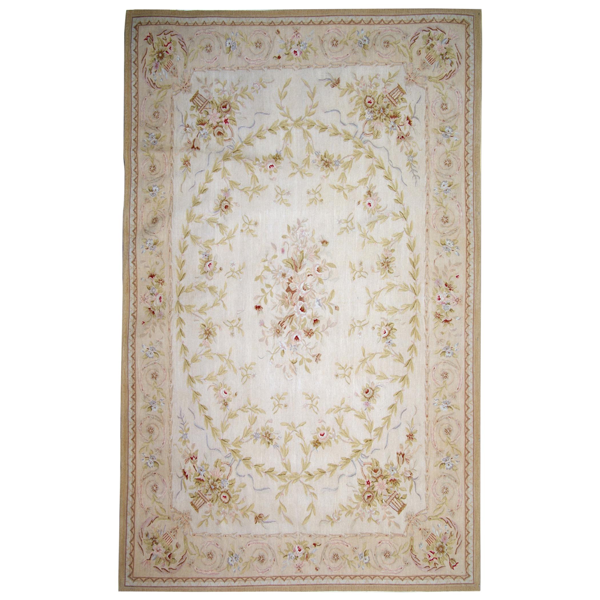 Aubusson Style Rug Tapestry Area Rug Wool Traditional Needlepoint
