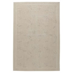 Aubusson-Style Traditional Carpet Beige Silk "Laurus" Designed By Eric Cohler