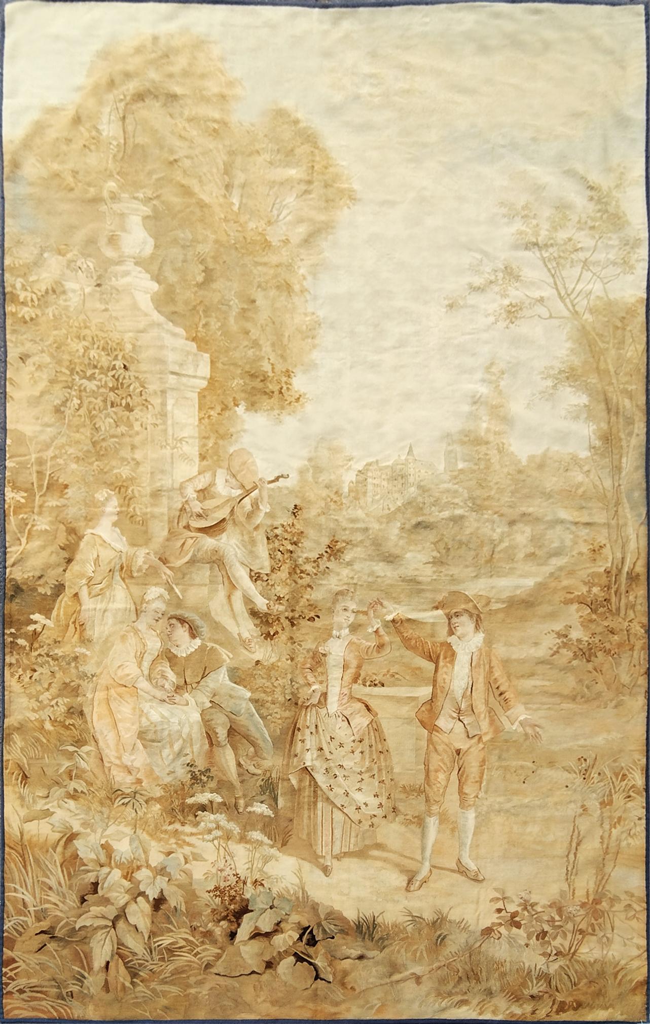Tissé à la main Tapisserie d'Aubusson 19ème siècle. siècle - 2m80Hx1m80L - N° 943 en vente