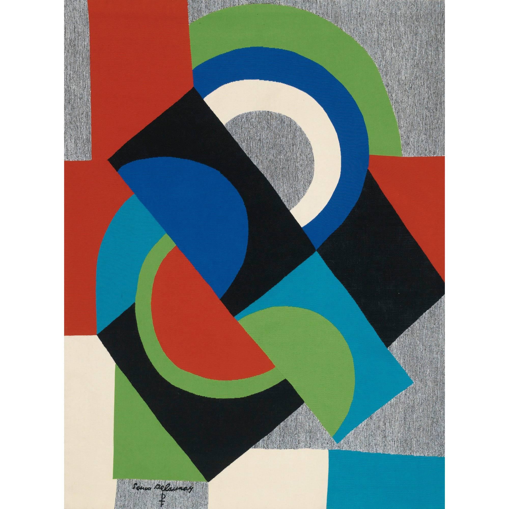Aubusson tapestry after Sonia Delaunay, "Contre-point" For Sale