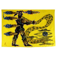 Tapiz de Aubusson de Jean Lurcat - tejido a mano y firmado - titulado " ACUARIO"