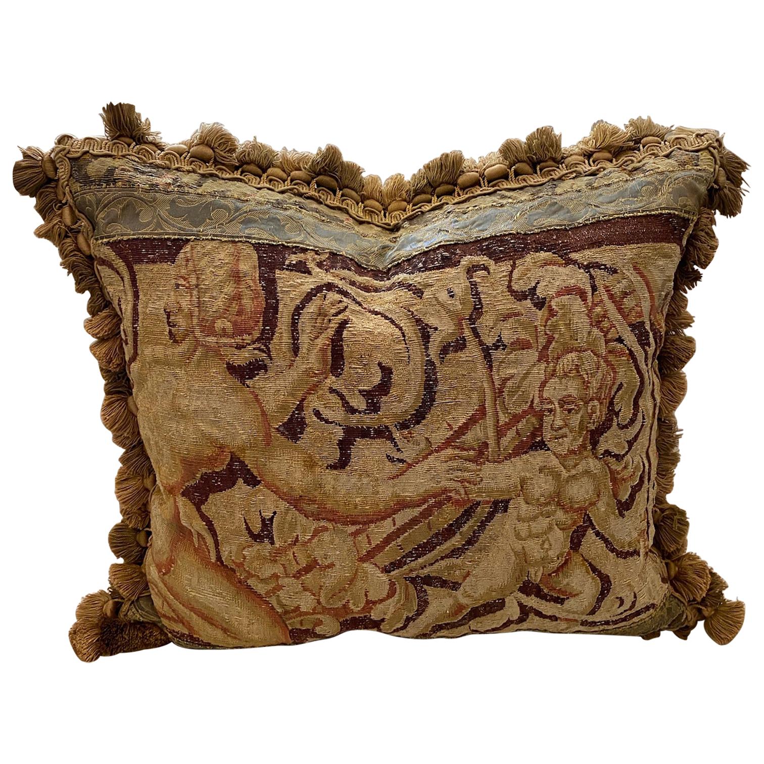 Cuscino con arazzo Aubusson in vendita