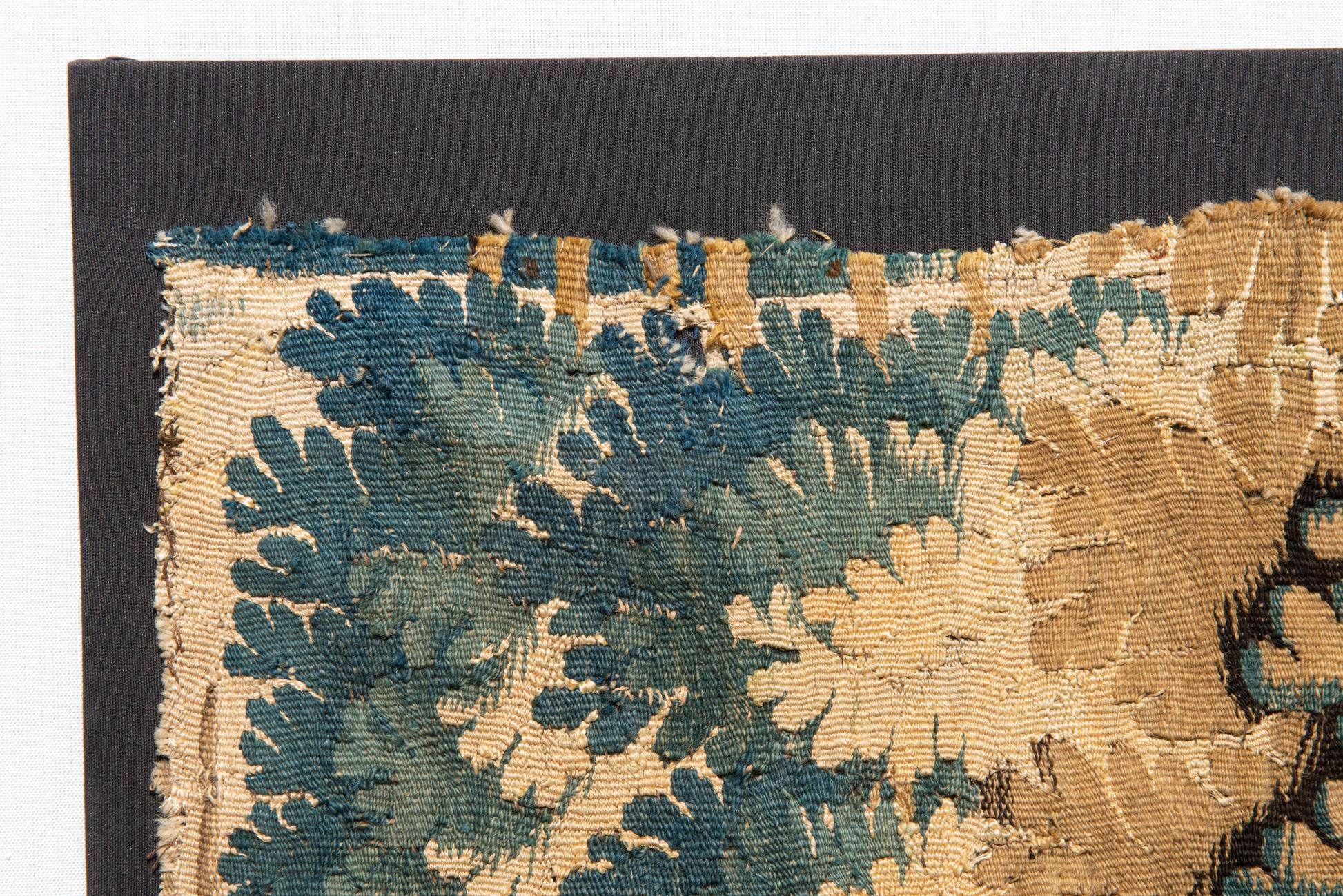 French Flemish Verdure Landscape Tapestry Fragment