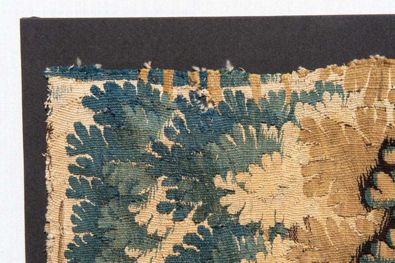 French Flemish Verdure Landscape Tapestry Fragment For Sale