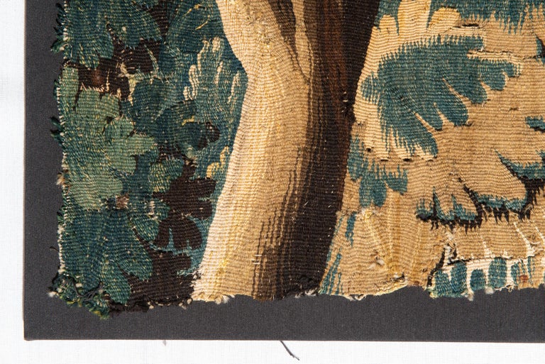 Hand-Woven Flemish Verdure Landscape Tapestry Fragment For Sale