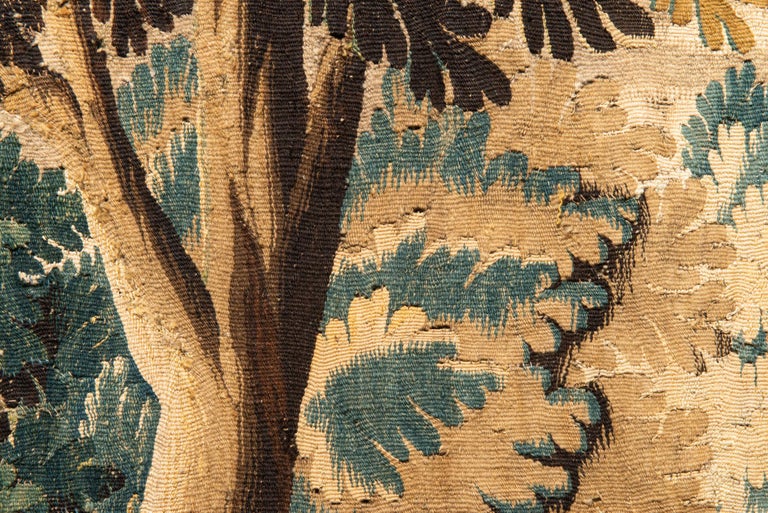 Flemish Verdure Landscape Tapestry Fragment For Sale 1