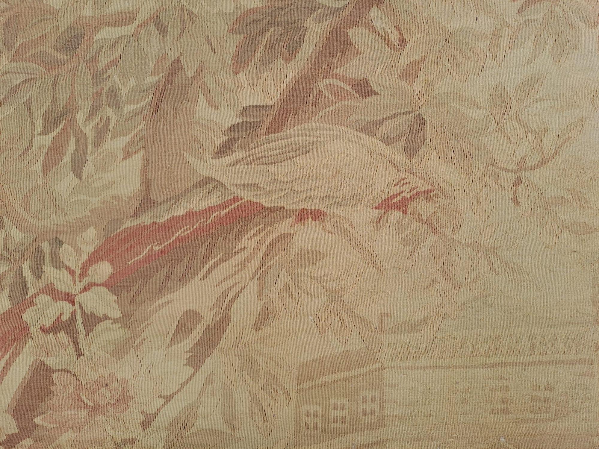 Fatto a mano Arazzo Aubusson francese, fatto a mano in lana e cotone Dimensioni 310 x 210 cm. in vendita