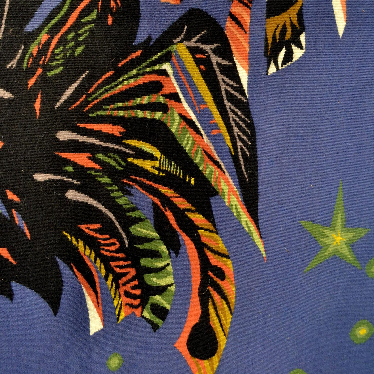 Aubusson-Wandteppich, handgewebt von Marc Saint Saens, Frankreich 1950, Stil von Lurcat (Expressionismus) im Angebot