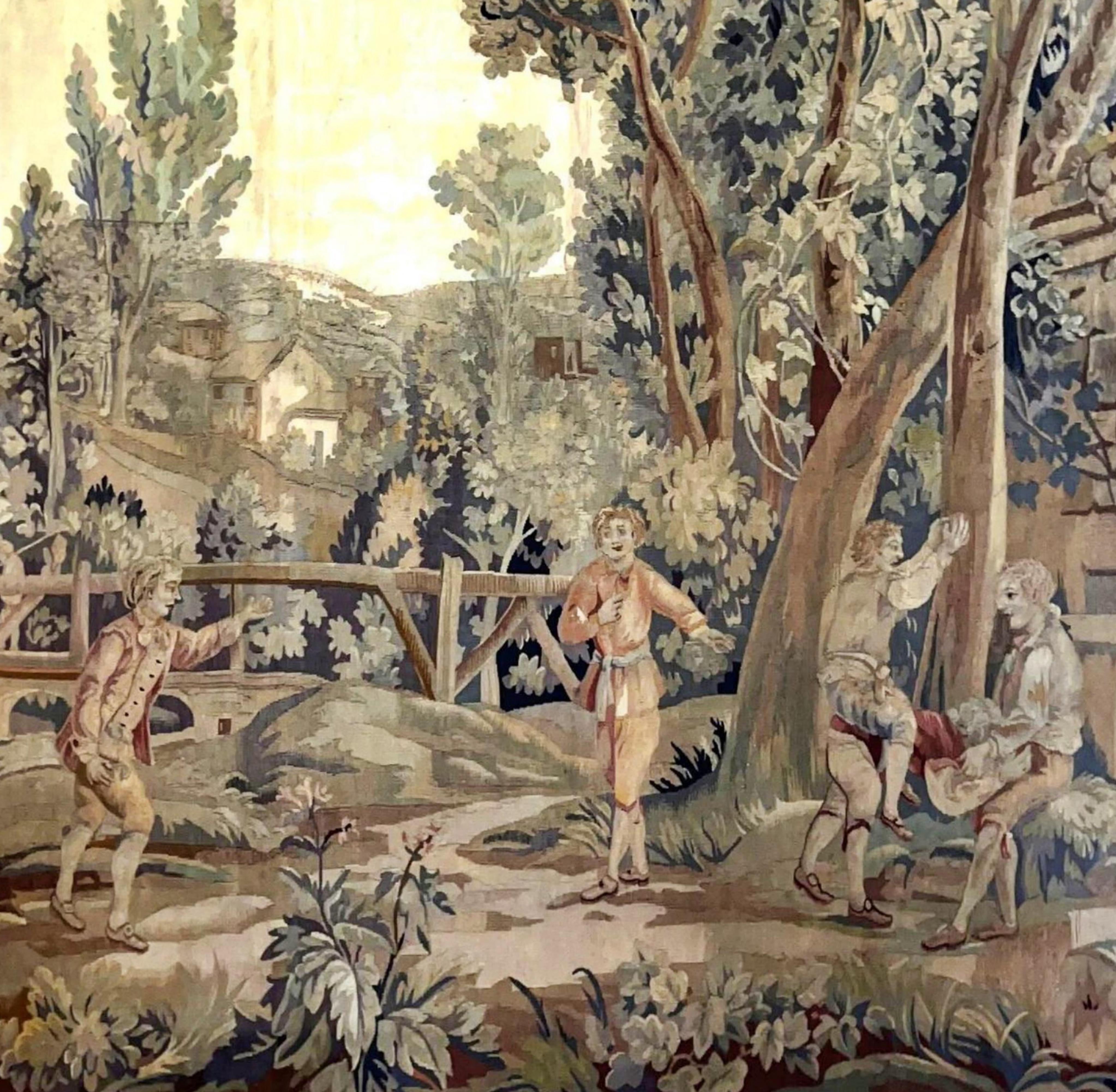 Lana Arazzo AUBUSSON Fine XIX secolo, inizio XX secolo in vendita
