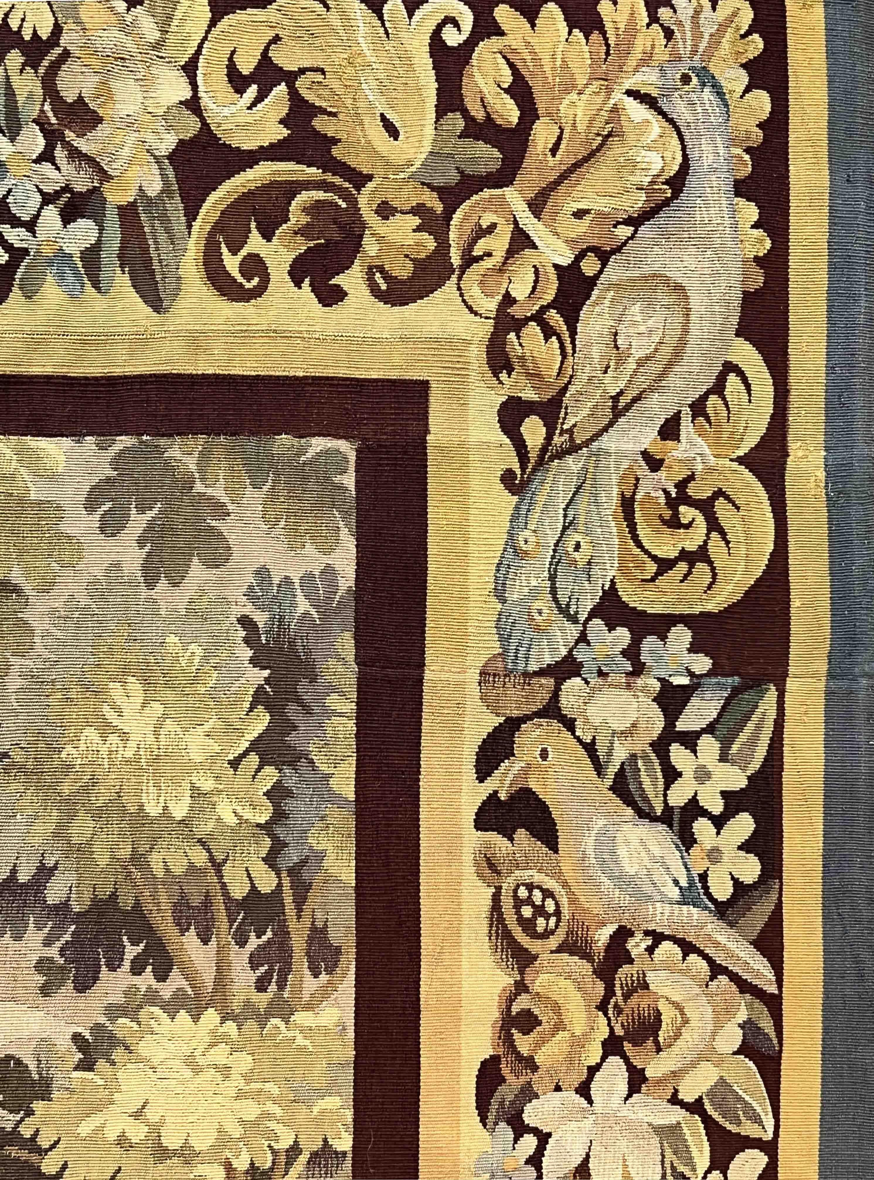 Tapisserie d'Aubusson de verdure du 19ème siècle - n° 1166 en vente 4