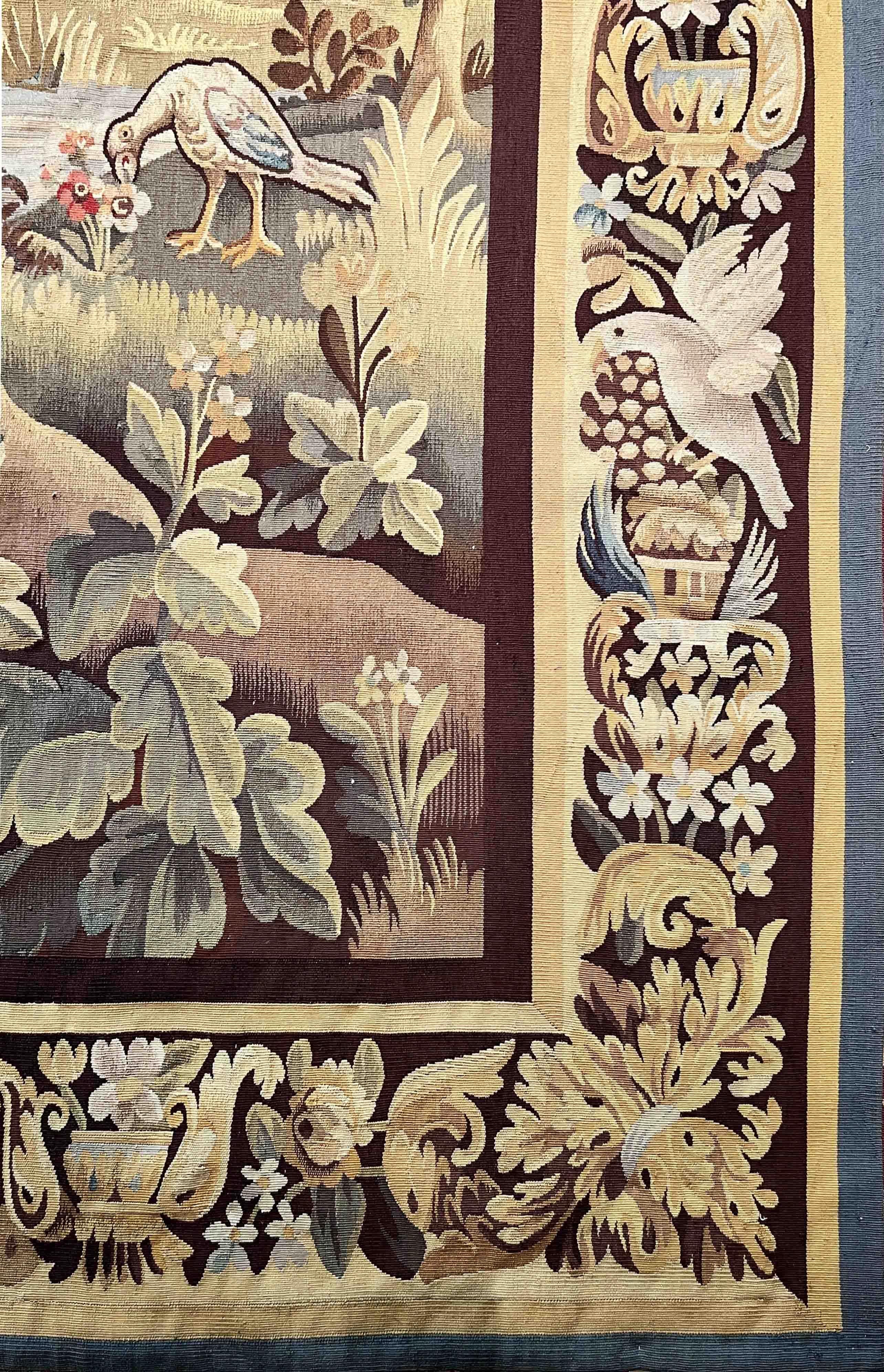 Tissé à la main Tapisserie d'Aubusson de verdure du 19ème siècle - n° 1166 en vente