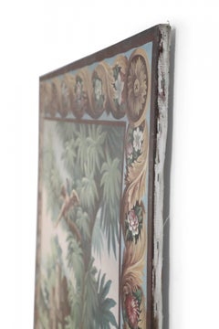 Aubusson Tapestry-Style Oil Painting on Canvas, 20th Century, Unframed