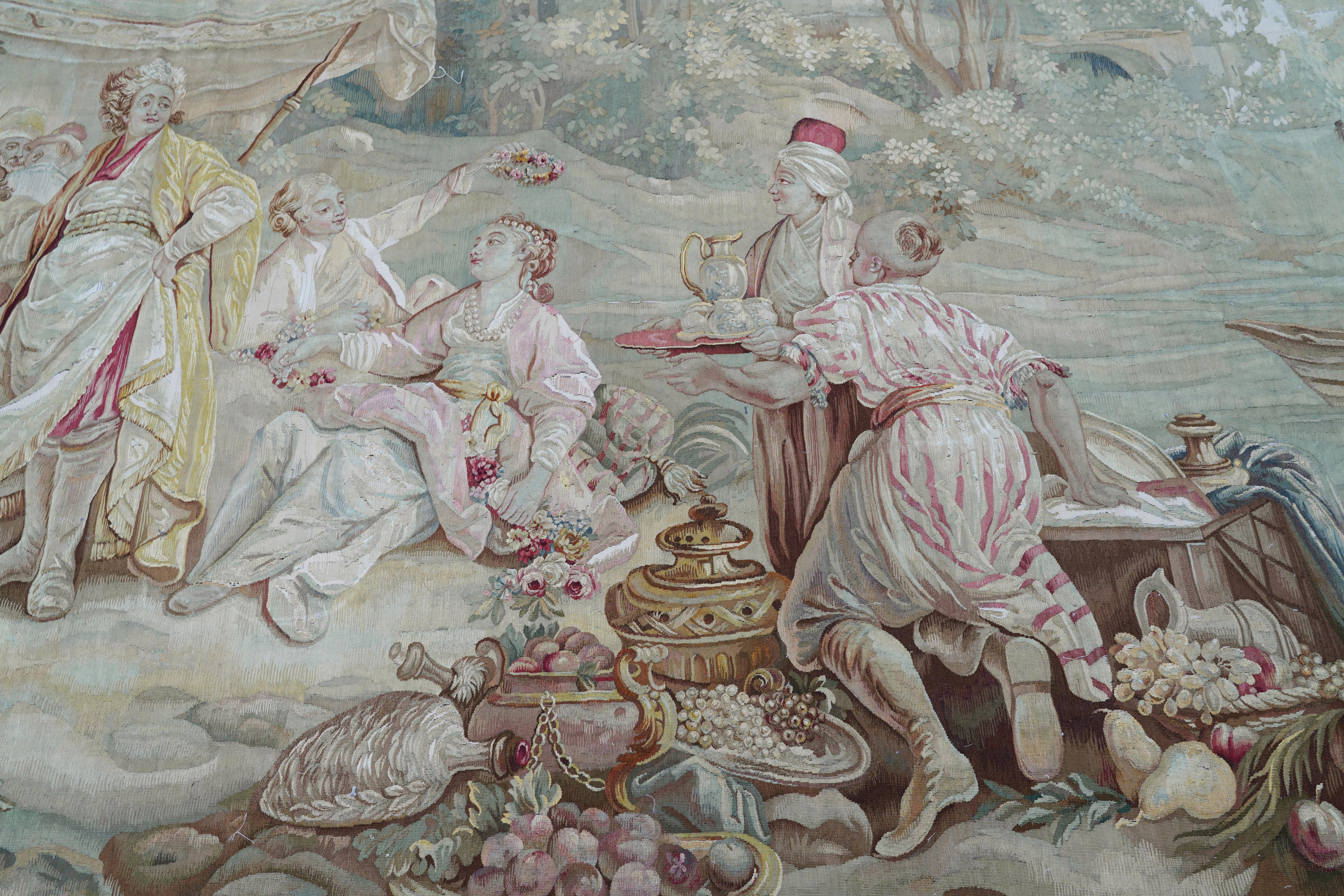 Aubusson-Wandteppich „Der Bankett der Pacha“, Frankreich, 19. Jahrhundert (Französisch) im Angebot
