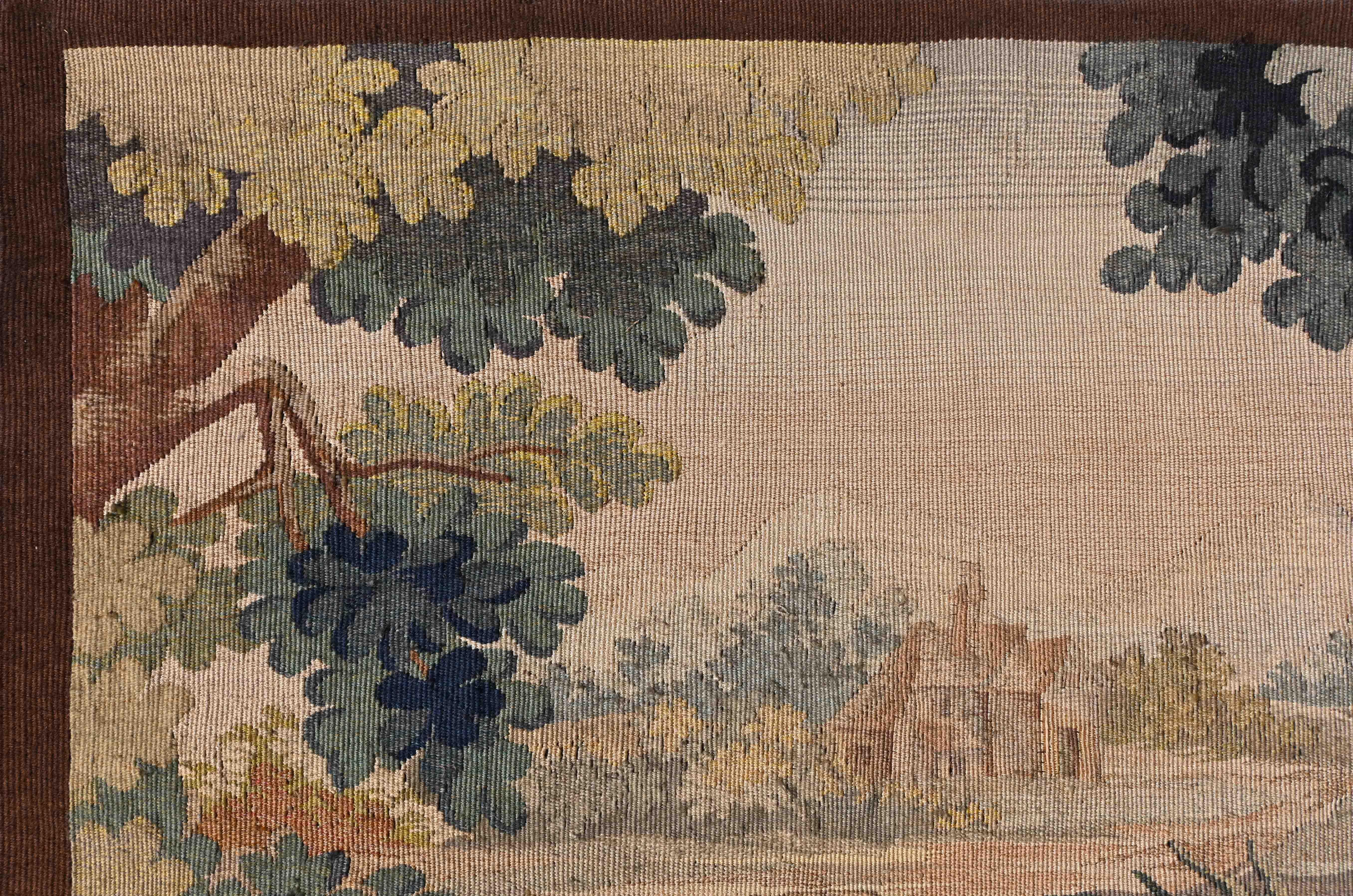 Hand-Woven Important French Tapestry - Dog & Pheasant, After Jean-baptiste Oudry - N° 1398