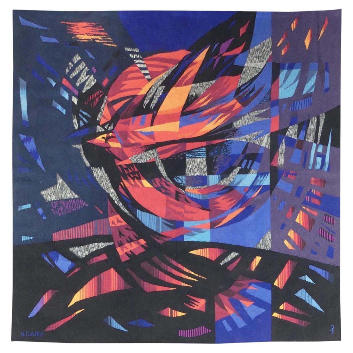 Aubusson tapestry woven at the Pinton workshops Camille Hilaire For Sale
