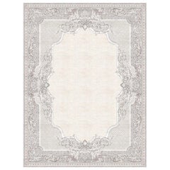 Floral pattern Modern Classics Rug handcrafted - Aubusson Tapisserie Floral Grey