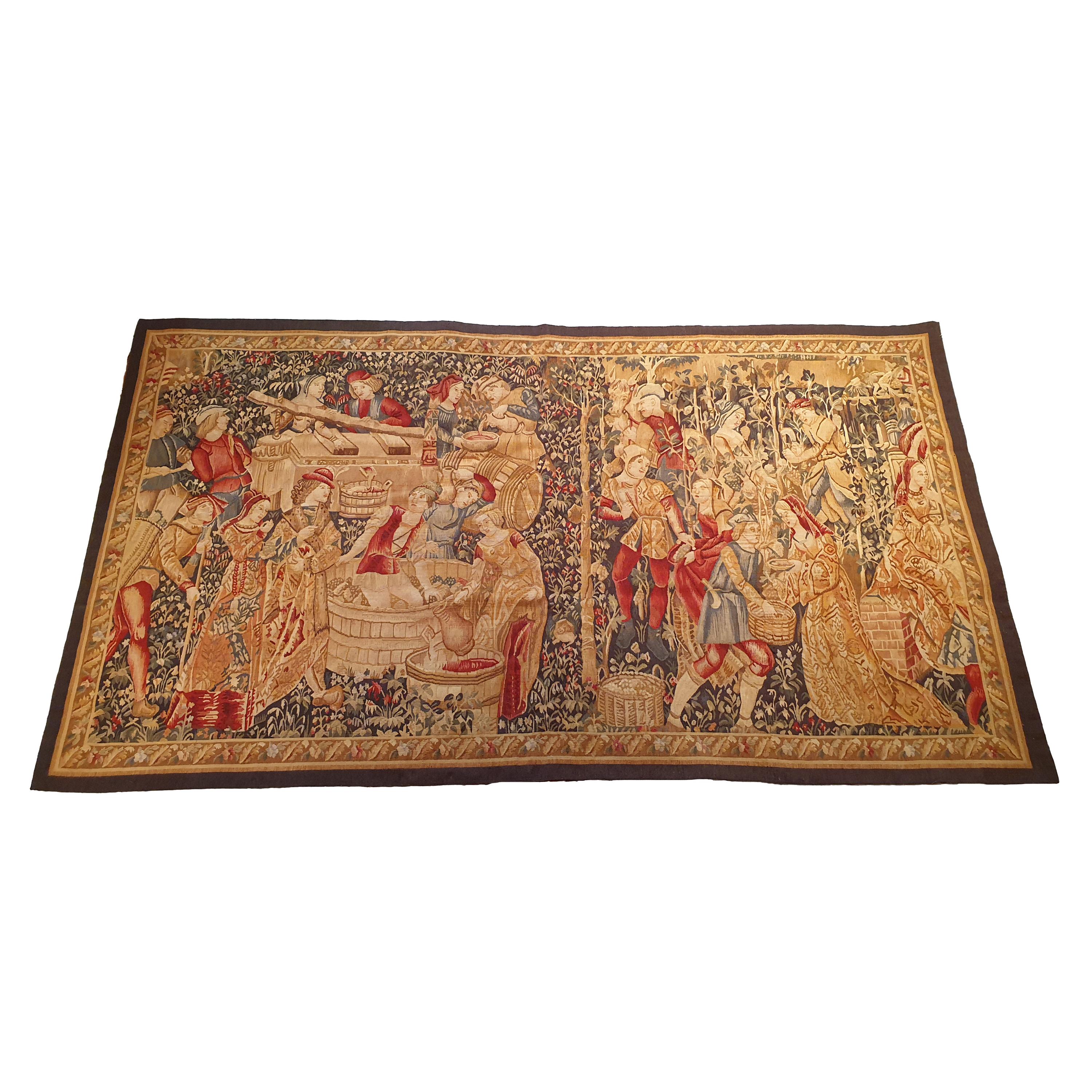 786 - Aubusson "Vineyard" Tapestry, 20th Century